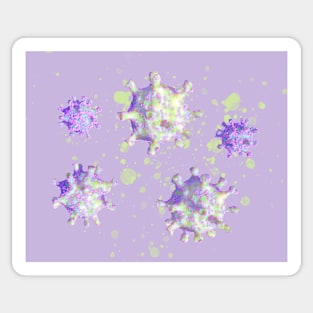 Bright lurid beautiful coronavirus cells Sticker